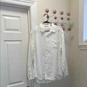Tommy Bahama - Baggy 100% Linen Button Down Shirt - Cream Neutral - M
